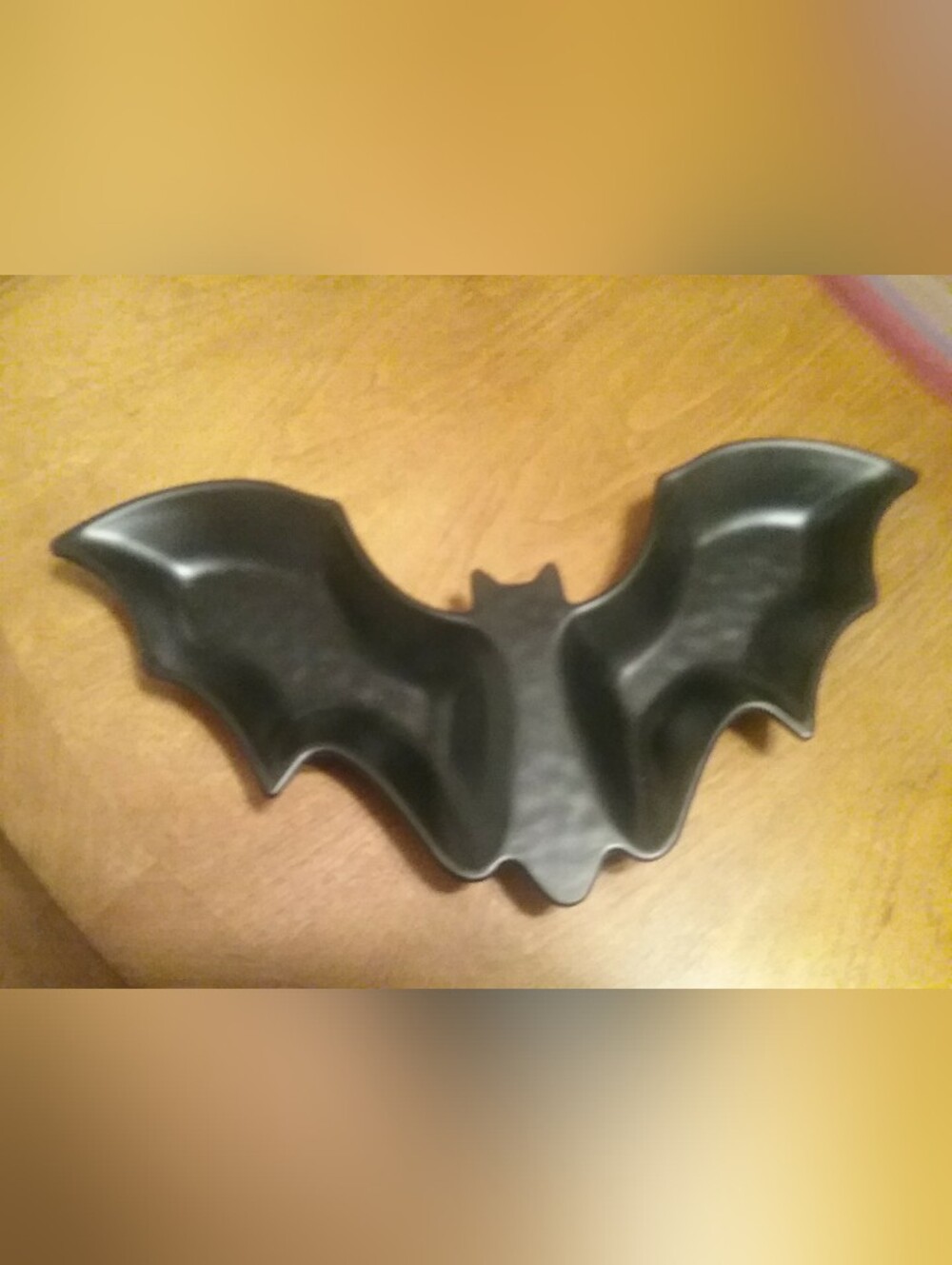 Decorative Bat-Shaped Candy Dish - Black